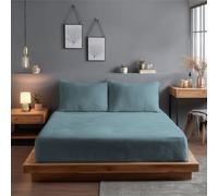 Snug City Teddy Fitted Sheet 30cm Extra Deep Soft Cuddly Soft Touch Bedding in Blue | Size: King Snug City Blue King