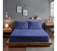 Snug City Teddy Fitted Sheet 30cm Extra Deep Soft Cuddly Soft Touch Bedding in Navy | Size: Super King Snug City Navy Super King