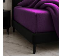 Snug City Teddy Fitted Sheet 30cm Extra Deep Soft Cuddly Soft Touch Bedding in Purple | Size: Small Double Fitted Snug City Purple Small Double Fitted