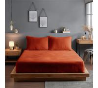 Snug City Teddy Fitted Sheet 30cm Extra Deep Soft Cuddly Soft Touch Bedding in Tangerine | Size: King Snug City Tangerine King