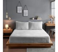 Snug City Teddy Fitted Sheet 30cm Extra Deep Soft Cuddly Soft Touch Bedding in White | Size: Single Fitted Snug City White Single Fitted