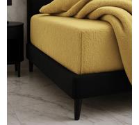Snug City Teddy Fitted Sheet 30cm Extra Deep Soft Cuddly Soft Touch Bedding in Yellow | Size: King Snug City Yellow King