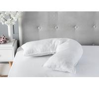Snug City V Shape Support Pillow, Microfibre Soft Touch Cover & Hollowfibre Filling in White Snug City White