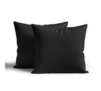 Snug City Waterproof Outdoor Garden Patio Cushion Cover And Inner Square Pack Of 2 or 4 - Pack of 4 - Black - 45 x 45cm