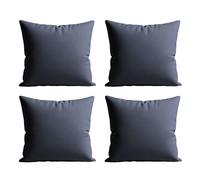 Snug City Waterproof Outdoor Garden Patio Cushion Cover & Inner Square Pack Of 4 in Dark Grey | Size: 60 cm x 60 cm Snug City Dark Grey 60 cm x 60 cm