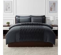 Snug City Zig Zag 3D Teddy Duvet Cover Set Ultra Soft Bedding with Pillowcases in Grey | Size: Double Snug City Grey Double
