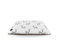 Snug & Cosy Moorland Stag Dog Lounger - Cream - Size: Large - Pet Beds