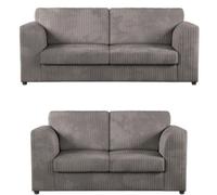 SNUG FURNITURE BIRMINGHAM LTD Chicago Jumbo Cord 3+2 Sofa Set in Grey SNUG FURNITURE BIRMINGHAM LTD Grey