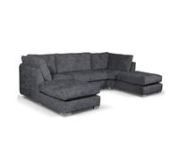 SNUG FURNITURE BIRMINGHAM LTD London U Shape Charcoal Grey Fullback Corner Sofa SNUG FURNITURE BIRMINGHAM LTD Grey