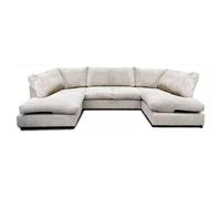 SNUG FURNITURE BIRMINGHAM LTD Preston U Shaped Jumbo Cord Full Back Corner Sofa in Cream | Size: 6 Person SNUG FURNITURE BIRMINGHAM LTD Cream 6 Person