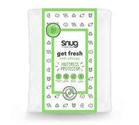 Snug Get Fresh Mattress Protector - Anti Allergy and Anti-Bacterial Mattress Pad Cover with Elasticated Straps to Fit All Mattress Depths - King Size - 200 x 150cm,White