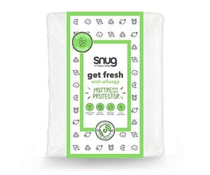 Snug Get Fresh Mattress Protector - Anti Allergy and Anti-Bacterial Mattress Pad Cover with Elasticated Straps to Fit All Mattress Depths - King Size - 200 x 150cm,White