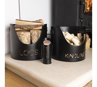 Snug Hickory Fireside Set Matte Black Iron