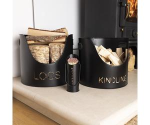 Snug Hickory Fireside Set Matte Black Iron