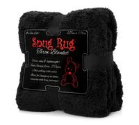Snug Rug Blanket Luxury Sherpa Fleece Sofa Tv Throw Gift Blankets 127X178Cm - Black