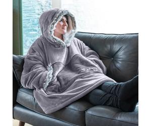 Snug Rug Eskimo - Lilac Grey Wearable Blanket Oversized Hoodie Blankets For Adults Hooded