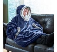 Snug Rug Eskimo - Navy Blue Wearable Blanket Oversized Hoodie Blankets For Adults Hooded