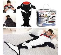 Snug Rug Killer Whale Tail Super Soft Quality Mink Fleece Blanket, Black and White