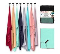 Snug Rug Microfibre Beach Towel Large 80 x 160cm - Super Absorbent Quick Drying Lightweight Sand Proof Beach Towels Beech Glass Turquoise