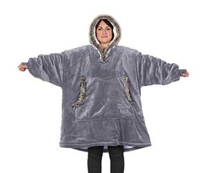 Snug Rug The Eskimo Blanket Hoodie Sweatshirt Hooded Blankets Super Soft Warm Premium Sherpa Fleece - Oversized Adults One Size Fits All Unisex Mens Women Hoody Jumper Sweater