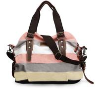 SNUG STAR Multi-Colour Striped Shoulder Hobo Bag - Women's Large School Canvas Shopper - Mother's Day Gift