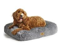 Snug Super Fluffy Dog Bed - Super Soft, Cosy and Comfortable Cat Dog Pet Bed Pillow Mattress Sofa with Non-Slip Base and Machine Washable Cover - Small/Medium - 75 x 50 x 11cm, Grey