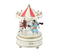 Snugawarm Classic Carousel Music Box Wooden Rotating Horse Ornament With Melodious Tune For Home Holiday Decoration Presents For Girls Kids Adults Green(K0121)