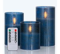 SNUGBLAKI Flickering Flameless Candles with Remote - 3D Wick Battery Operated Flameless Candles for Party Wedding Birthday Holiday Festival Home Decor Gifts
