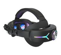 Snugeasy Head Strap Compatible with Meta Quest 3 with 8000mAh Battery VR Accessories for Quest 3 Comfort Adjustable Elite Strap with RGB Light (black)