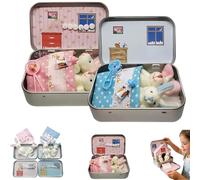 Snugeasy Little Pocket Bunny, Easter Basket Stuffer, DIY Pet Bunny Adoption, Easters Baskets Decorative Boxes, Bunnies Hugs in Box, Personalised Mini Plush House,Easter Gifts for Kids (2, Mix)