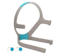 Snugell AirFit F20 Replacement Headgear for Full Face CPAP Mask (1-Pack) - Clips Included - Elastic Nylon -Gray/Blue Color (Medium)