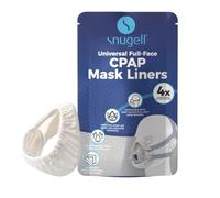 Snugell CPAP Mask Liners Full-Face (4-Pack) - White - Soft Cotton Fabric CPAP Skin Protector for Universal Fit - Reduces Skin Irritation, Air Leaks - Reusable & Washable for 6-Month Supply