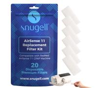 Snugell Disposable CPAP Filters Resmed AirSense 11 - 20-Pack - Compatible with AirSense 11 Machines - Superior Filtration, Travel-Friendly Design, and Easy Installation for Home and Travel Use