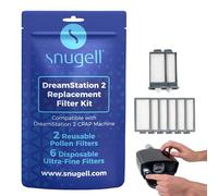Snugell Dreamstation 2 CPAP Filters - 8-Pack (2 Reusable Pollen + 6 Disposable Ultra-Fine) - Replacement Filters for Respironics CPAP Machines - Enhances Air Filtration for Better Sleep Therapy