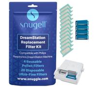 Snugell Dreamstation CPAP Filters - 24-Pack (4 Reusable + 20 Disposable) - Universal Replacement Filters for Philips Respironics CPAP Machines, Ensures Clean Air for Better Sleep Therapy - Made in USA