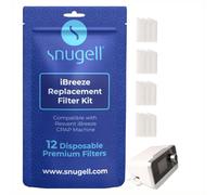 Snugell Resvent iBreeze CPAP Filters -12 Pack - Made in USA- Ultra-Fine, Durable, Travel-Friendly & Ideal for Home Use- Replace Bi-Weekly for Consistent Filtration and Optimal CPAP Machine Performance