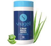 Snugell Unscented CPAP Mask Wipes - 110 Count -100% Soft Cotton - Lint & Alcohol-Free - Skin-Safe Formula with Aloe Vera - Easy-to-Open Canister - Perfect for Cleaning CPAP Masks, Tubes, and Devices