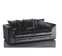 Snugg Furniture UK Limited Aurora Crushed Velvet 3 Seater Sofa in Black Snugg Furniture UK Limited Black