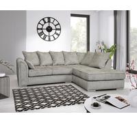 Snugg Furniture UK Limited (Right Hand) Cardinal Corner sofa with Footstool in Silver Snugg Furniture UK Limited Silver