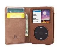 Snugg iPod Classic Case, Brown Leather Leather Flip Case [Card Slots] Executive Apple iPod Classic Wallet Case Cover and Stand Legacy Series