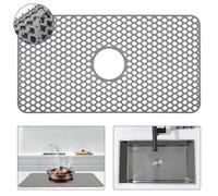 Snuggery Silicone Sink Protector 28.5"x15.2" Center Drain Hole, Heat Resistant Non-slip Dishwasher Suitable, Large Mat for Bottom of Farmhouse Kitchen Stainless Steel Sink