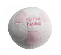 Snuggle Baby My First Football Baby Rattle, Pink and White Plush Sensory Ball, 15cm Soft Polyester, for Infants and Toddlers, Baby Shower Gift