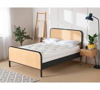 Snuggle Beds Clementine Rattan Bed - Pine - Black - Double