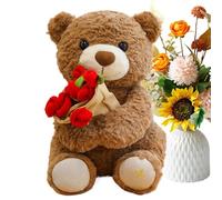 Snuggle Buddy Toy - Animal Cushion Figure for Loving Surprises | Gentle Huggable Character with Silky Filling & Elegant Flower Arrangement for Ladies Gentlemen Youth Teens Nursery