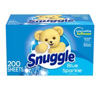 Snuggle Fabric Softener Dryer Sheets Blue Sparkle 200 Count
