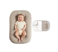 Snuggle Me® Baby Nest Pod (0-9 Months) - Premium Organic Cotton Baby Lounger with Fibrefill Core, 100% Machine-Washable with Travel Bag (Birch)