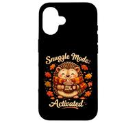 Snuggle Mode Hedgehog Cozy Fall Cartoon Animal Case for iPhone 16