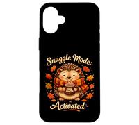 Snuggle Mode Hedgehog Cozy Fall Cartoon Animal Case for iPhone 16 Plus