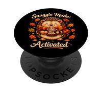 Snuggle Mode Hedgehog Cozy Fall Cartoon Animal PopSockets Adhesive PopGrip
