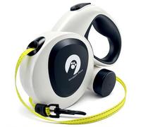 Snuggle Paws All-in-One 5m Retractable Dog Lead - LED Light, Bag Dispenser, Chew-Proof Cable, Reflective Tape, No-Tangle System - Heavy Duty Extendable Lead for Large Dogs up to 50kg